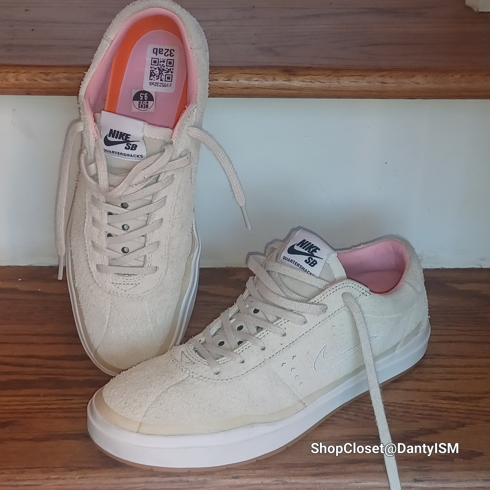 Nike SB Bruin Hyperfeel Quartersnacks sneakers in birch and space pink - Picture 11 of 16